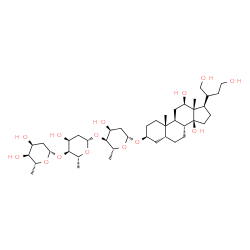 ChemSpider 2D Image | (2R,3S,4S,6S)-6-{[(2R,3S,4S,6S)-6-{[(2R,3S,4S,6R)-6-({(3S,5R,8R,9S,10S,12R,13S,14S,17R)-17-[(2R)-1,4-Dihydroxy-2-butanyl]-12,14-dihydroxy-10,13-dimethylhexadecahydro-1H-cyclopenta[a]phenanthren-3-yl}o
xy)-4-hydroxy-2-methyltetrahydro-2H-pyran-3-yl]oxy}-4-hydroxy-2-methyltetrahydro-2H-pyran-3-yl]oxy}-2-methyltetrahydro-2H-pyran-3,4-diol (non-preferred name) | C41H70O14