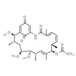 ChemSpider 2D Image | (6Z,8S,9R,10E,12S,13R,14S,16S,17R)-13,14,17-Trimethoxy-4,8,10,12,16-pentamethyl-3,20,22-trioxo-2-azabicyclo[16.3.1]docosa-1(21),4,6,10,18-pentaen-9-yl carbamate | C30H42N2O8