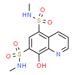 ChemSpider 2D Image | 8-Hydroxy-N,N'-dimethyl-5,7-quinolinedisulfonamide | C11H13N3O5S2