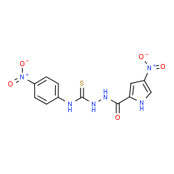 ChemSpider 2D Image | N-(4-Nitrophenyl)-2-[(4-nitro-1H-pyrrol-2-yl)carbonyl]hydrazinecarbothioamide | C12H10N6O5S