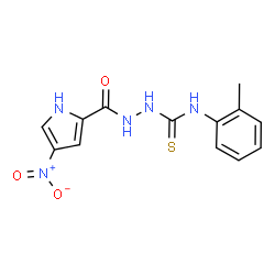ChemSpider 2D Image | N-(2-Methylphenyl)-2-[(4-nitro-1H-pyrrol-2-yl)carbonyl]hydrazinecarbothioamide | C13H13N5O3S