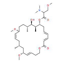 ChemSpider 2D Image | (3E,5E,8R,9S,10R,11R,14S,15Z,18R,20R,21E)-10-Hydroxy-14,20-dimethoxy-9,11,18-trimethyl-2-oxooxacyclotetracosa-3,5,15,21-tetraen-8-yl N,N,O-trimethylserinate | C34H57NO8