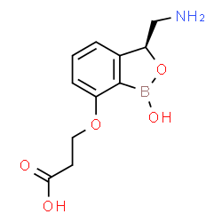 ChemSpider 2D Image | 3-{[(3S)-3-(Aminomethyl)-1-hydroxy-1,3-dihydro-2,1-benzoxaborol-7-yl]oxy}propanoic acid | C11H14BNO5