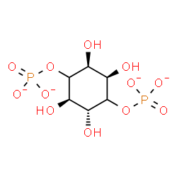 ChemSpider 2D Image | (2R,3R,5R,6S)-2,3,5,6-Tetrahydroxy-1,4-cyclohexanediyl bis(phosphate) | C6H10O12P2