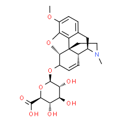 ChemSpider 2D Image | (5alpha)-3-Methoxy-17-methyl-7,8-didehydro-4,5-epoxymorphinan-6-yl beta-D-glucopyranosiduronic acid | C24H29NO9