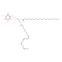 ChemSpider 2D Image | 1-[(8Z,11Z,14Z,17Z)-icosatetraenoyl]-2-icosanoyl-sn-glycero-3-phospho-1D-myo-inositol | C49H87O13P