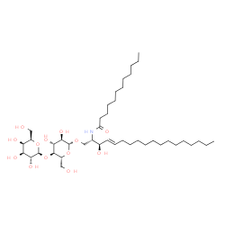 ChemSpider 2D Image | N-[(2S,3R,4E)-1-{[4-O-(beta-D-Galactopyranosyl)-beta-D-glucopyranosyl]oxy}-3-hydroxy-4-octadecen-2-yl]dodecanamide | C42H79NO13