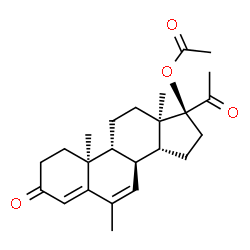 ChemSpider 2D Image | (8alpha,9beta,10alpha,13alpha,14beta,17alpha)-6-Methyl-3,20-dioxopregna-4,6-dien-17-yl acetate | C24H32O4