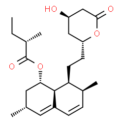 ChemSpider 2D Image | (2S)-2-methylbutanoic acid [(1S,3R,7S,8S,8aS)-8-[2-[(2R,4R)-4-hydroxy-6-oxo-2-oxanyl]ethyl]-3,7-dimethyl-1,2,3,7,8,8a-hexahydronaphthalen-1-yl] ester | C24H36O5