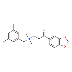 ChemSpider 2D Image | 3-(1,3-Benzodioxol-5-yl)-N-(3,5-dimethylbenzyl)-N,N-dimethyl-3-oxo-1-propanaminium | C21H26NO3
