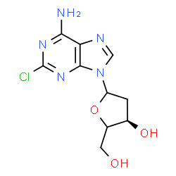 ChemSpider 2D Image | (3R)-5-(6-amino-2-chloro-9-purinyl)-2-(hydroxymethyl)-3-oxolanol | C10H12ClN5O3