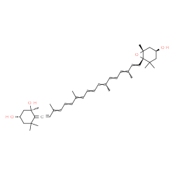 ChemSpider 2D Image | (3S,3'S,5R,5'R,6'S)-6,7-Didehydro-5,5',6,6'-tetrahydro-5',6'-epoxy-beta,beta-carotene-3,3',5-triol | C40H56O4