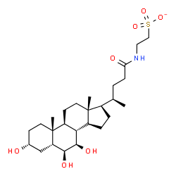 ChemSpider 2D Image | 2-{[(3alpha,5beta,6beta,7beta,8xi)-3,6,7-Trihydroxy-24-oxocholan-24-yl]amino}ethanesulfonate | C26H44NO7S