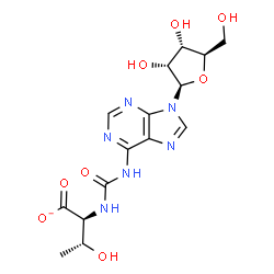 ChemSpider 2D Image | N-{[(1S,2R)-1-Carboxylato-2-hydroxypropyl]carbamoyl}adenosine | C15H19N6O8