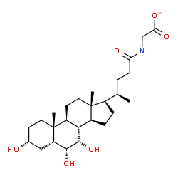ChemSpider 2D Image | {[(3alpha,5beta,6alpha,7alpha)-3,6,7-Trihydroxy-24-oxocholan-24-yl]amino}acetate | C26H42NO6