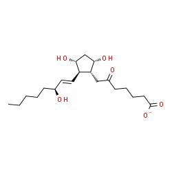 ChemSpider 2D Image | (9alpha,11alpha,13E,15S)-9,11,15-Trihydroxy-6-oxoprost-13-en-1-oate | C20H33O6