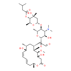 ChemSpider 2D Image | (2S,3S,4R,6S)-6-{[(2R,3S,4R,5R,6S)-6-{[(4R,5S,6S,7R,9R,10R,11Z,13E,16R)-4,10-Dihydroxy-5-methoxy-9,16-dimethyl-2-oxo-7-(2-oxoethyl)oxacyclohexadeca-11,13-dien-6-yl]oxy}-4-(dimethylamino)-5-hydroxy-2-m
ethyltetrahydro-2H-pyran-3-yl]oxy}-4-hydroxy-2,4-dimethyltetrahydro-2H-pyran-3-yl 3-methylbutanoate (non-preferred name) | C40H67NO14
