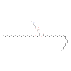 ChemSpider 2D Image | 1-hexadecyl-2-[(11Z,14Z)-eicosadienoyl]-sn-glycero-3-phosphocholine | C44H86NO7P