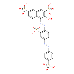 ChemSpider 2D Image | 3-Hydroxy-4-[(E)-{2-sulfonato-4-[(E)-(4-sulfonatophenyl)diazenyl]phenyl}diazenyl]-2,7-naphthalenedisulfonate | C22H12N4O13S4