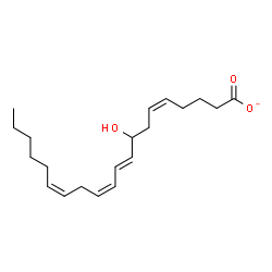 ChemSpider 2D Image | (5Z,9E,11Z,14Z)-8-Hydroxy-5,9,11,14-icosatetraenoate | C20H31O3