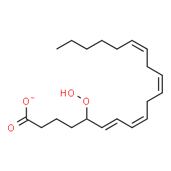 ChemSpider 2D Image | (6E,8Z,11Z,14Z)-5-Hydroperoxy-6,8,11,14-icosatetraenoate | C20H31O4