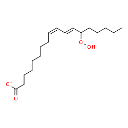ChemSpider 2D Image | (9Z,11E)-13-Hydroperoxy-9,11-octadecadienoate | C18H31O4