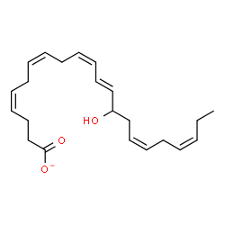 ChemSpider 2D Image | (4Z,7Z,10Z,12E,16Z,19Z)-14-Hydroxy-4,7,10,12,16,19-docosahexaenoate | C22H31O3