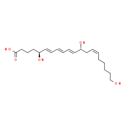 ChemSpider 2D Image | 20-hydroxy-6-trans-leukotriene B4 | C20H32O5