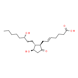 ChemSpider 2D Image | (5E,11alpha,15S)-11,15-Dihydroxy-9-oxoprosta-5,13-dien-1-oic acid | C20H32O5