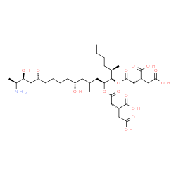 ChemSpider 2D Image | (2R,2'R)-2,2'-{[(5R,6R,7S,11R,16R,18S,19S)-19-Amino-11,16,18-trihydroxy-5,9-dimethyl-6,7-icosanediyl]bis[oxy(2-oxo-2,1-ethanediyl)]}disuccinic acid | C34H59NO15