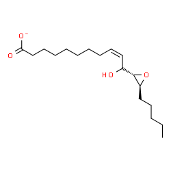 ChemSpider 2D Image | (9Z,11S)-11-Hydroxy-11-[(2S,3S)-3-pentyl-2-oxiranyl]-9-undecenoate | C18H31O4