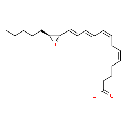 ChemSpider 2D Image | (5Z,8Z,10E,12E)-13-[(2S,3S)-3-Pentyl-2-oxiranyl]-5,8,10,12-tridecatetraenoate | C20H29O3