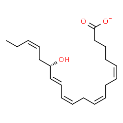 ChemSpider 2D Image | (5Z,8Z,11Z,13E,15S,17Z)-15-Hydroxy-5,8,11,13,17-icosapentaenoate | C20H29O3