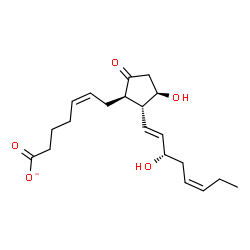 ChemSpider 2D Image | (5Z,11alpha,13E,15S,17Z)-11,15-Dihydroxy-9-oxoprosta-5,13,17-trien-1-oate | C20H29O5