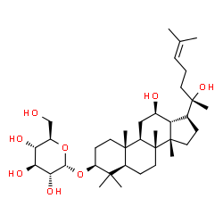 ChemSpider 2D Image | (3beta,12beta,14beta)-12,20-Dihydroxydammar-24-en-3-yl alpha-D-glucopyranoside | C36H62O8