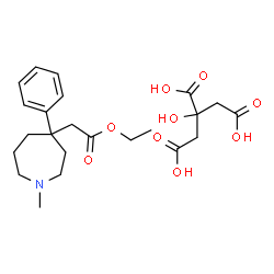 ChemSpider 2D Image | Ethyl (1-methyl-4-phenyl-4-azepanyl)acetate 2-hydroxy-1,2,3-propanetricarboxylate (1:1) | C23H33NO9