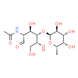 ChemSpider 2D Image | 2-Acetamido-2-deoxy-4-O-(6-deoxy-alpha-L-galactopyranosyl)-D-glucose | C14H25NO10