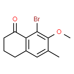 ChemSpider 2D Image | 8-Bromo-7-methoxy-6-methyl-3,4-dihydro-1(2H)-naphthalenone | C12H13BrO2
