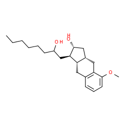 ChemSpider 2D Image | (1R,2R,3aS,9aS)-1-(2-Hydroxyoctyl)-5-methoxy-2,3,3a,4,9,9a-hexahydro-1H-cyclopenta[b]naphthalen-2-ol | C22H34O3