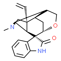 ChemSpider 2D Image | (1'R,2'S,3S,5'R,6'S,8'S)-4'-Methyl-2'-vinylspiro[indole-3,7'-[9]oxa[4]azatetracyclo[6.3.1.0~2,6~.0~5,11~]dodecan]-2(1H)-one | C20H22N2O2