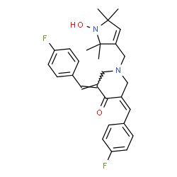 ChemSpider 2D Image | (3Z,5E)-3,5-Bis(4-fluorobenzylidene)-1-[(1-hydroxy-2,2,5,5-tetramethyl-2,5-dihydro-1H-pyrrol-3-yl)methyl]-4-piperidinone | C28H30F2N2O2