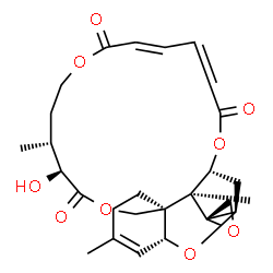 ChemSpider 2D Image | (1'R,2S,3'R,8'R,12'S,13'R,18'E,24'R,25'S)-12'-Hydroxy-5',13',25'-trimethyl-11'H,17'H,22'H-spiro[oxirane-2,26'-[2,10,16,23]tetraoxatetracyclo[22.2.1.0~3,8~.0~8,25~]heptacosa[4,18,20]triene]-11',17',22'
-trione | C27H34O9