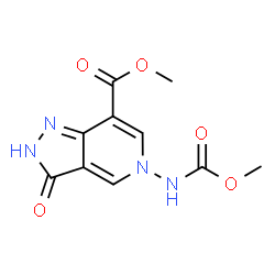 ChemSpider 2D Image | Methyl 5-[(methoxycarbonyl)amino]-3-oxo-3,5-dihydro-2H-pyrazolo[4,3-c]pyridine-7-carboxylate | C10H10N4O5