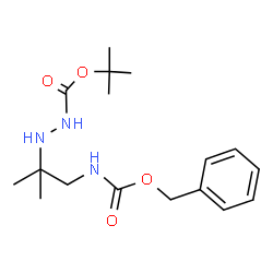 ChemSpider 2D Image | 2-Methyl-2-propanyl 2-(1-{[(benzyloxy)carbonyl]amino}-2-methyl-2-propanyl)hydrazinecarboxylate | C17H27N3O4