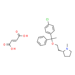 ChemSpider 2D Image | (2R)-2-{2-[1-(4-Chlorophenyl)-1-phenylethoxy]ethyl}-1-methylpyrrolidine (2E)-2-butenedioate (1:1) | C25H30ClNO5