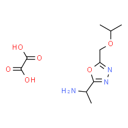 ChemSpider 2D Image | 1-[5-(Isopropoxymethyl)-1,3,4-oxadiazol-2-yl]ethanamine ethanedioate (1:1) | C10H17N3O6