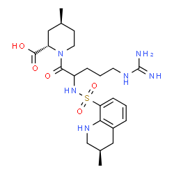 ChemSpider 2D Image | (2S,4S)-4-Methyl-1-(N~2~-{[(3R)-3-methyl-1,2,3,4-tetrahydro-8-quinolinyl]sulfonyl}arginyl)-2-piperidinecarboxylic acid | C23H36N6O5S