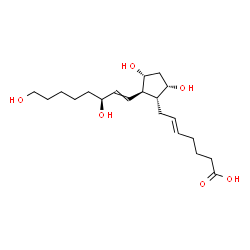 ChemSpider 2D Image | (5E,9alpha,11alpha,15S)-9,11,15,20-Tetrahydroxyprosta-5,13-dien-1-oic acid | C20H34O6