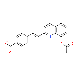ChemSpider 2D Image | 4-[(E)-2-(8-Acetoxy-2-quinolinyl)vinyl]benzoate | C20H14NO4