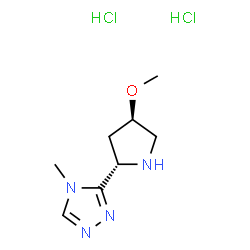 ChemSpider 2D Image | 3-[(2S,4R)-4-Methoxy-2-pyrrolidinyl]-4-methyl-4H-1,2,4-triazole dihydrochloride | C8H16Cl2N4O
